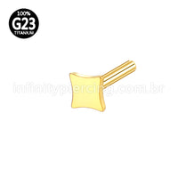 Haste Para Labret Titânio Base Quadrada