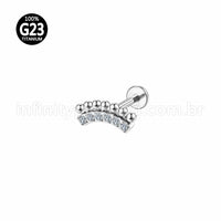 Piercing Labret Titânio Indiano Cluster Zircônias