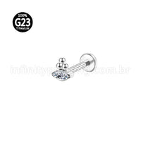 Piercing Labret Titânio Indiano Zircônia