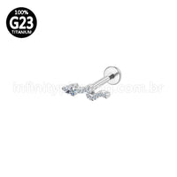 Piercing Labret Titânio Cobra Zircônia