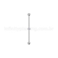 Piercing Transversal Aço Cirurgico Zircônia Flor