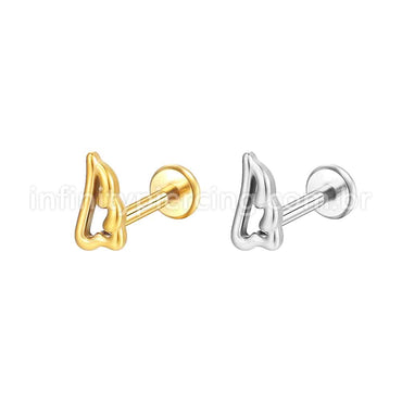 Piercing Labret Aço Cirúrgico Asa