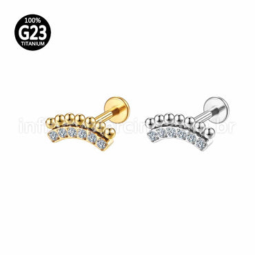 Piercing Labret Titânio Indiano Cluster Zircônias