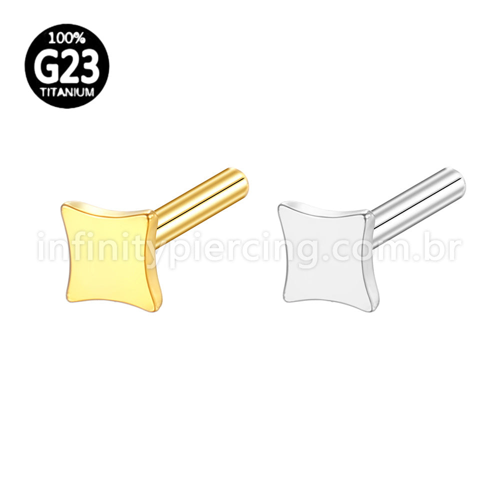 Haste Para Labret Titânio Base Quadrada