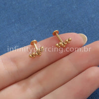 Piercing Labret Aço Cirúrgico Indiano
