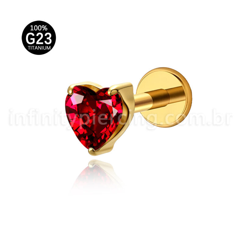 Piercing Labret Titânio Pedra Zircônia