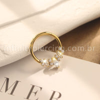 Piercing Argola  Aço Cirúrgico Segmento Articulado Zircônias