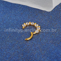 Piercing Argola Titânio Detalhe Zircônia Frontal