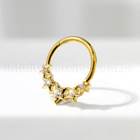 Piercing Argola Titânio Estrelas Com Zircônia