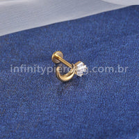 Piercing Labret Titânio Lua Com Zircônia
