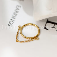 Piercing Argola Titânio Com Corrente