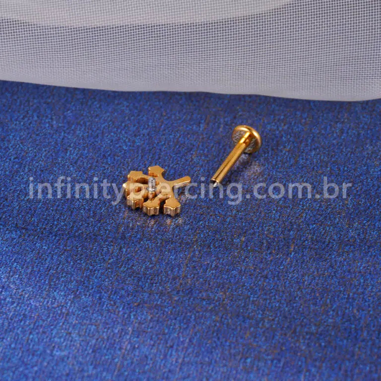 Piercing Labret Titânio Árvore  Zircônia Cravejada