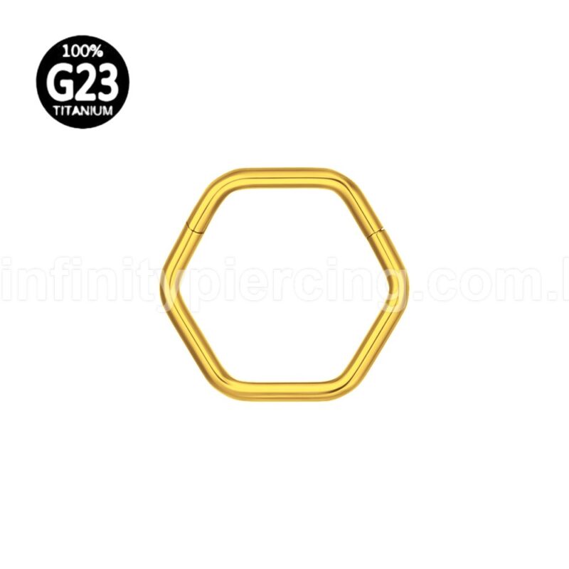 Piercing Argola Titânio Hexagonal Lisa