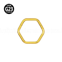 Piercing Argola Titânio Hexagonal Lisa