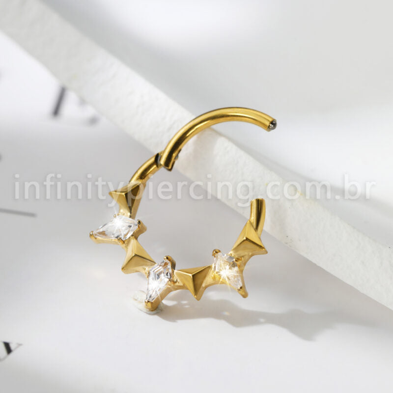 Piercing Argola Titânio Zircônia Cravejada