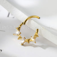 Piercing Argola Titânio Zircônia Cravejada
