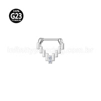 Piercing Argola Titânio Modelo V Zircônia