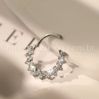 Piercing Argola  Aço Cirúrgico Segmento Articulado Zircônias