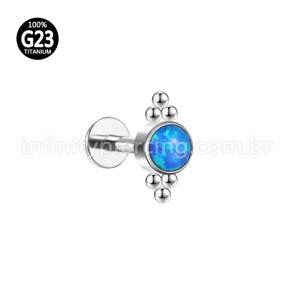 Piercing Labret Push Pin Titânio Indiano Zircônia