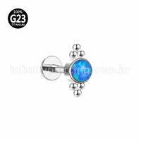 Piercing Labret Push Pin Titânio Indiano Zircônia