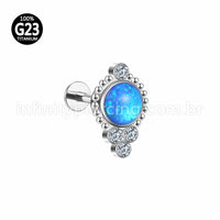 Piercing Labret Titânio Indiano Zircônia