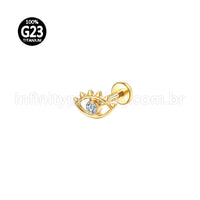 Piercing Labret Titânio Olho Zircônia