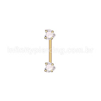 Piercing Mamilo Push Pin Aço Cirúrgico Zircônia Coração