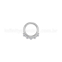 Piercing Argola Aço Cirúrgico Indiano 5 Zircônias