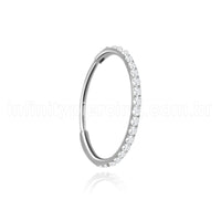 Piercing Argola Segmentada Aço Cirurgico 1 Fileira Zircônia Cravejada