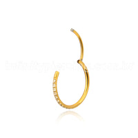 Piercing Argola Segmentada Aço Cirurgico 1 Fileira Zircônia Cravejada
