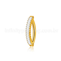 Piercing Argola Para Umbigo  Aço Cirúgico Zircônia Retangular