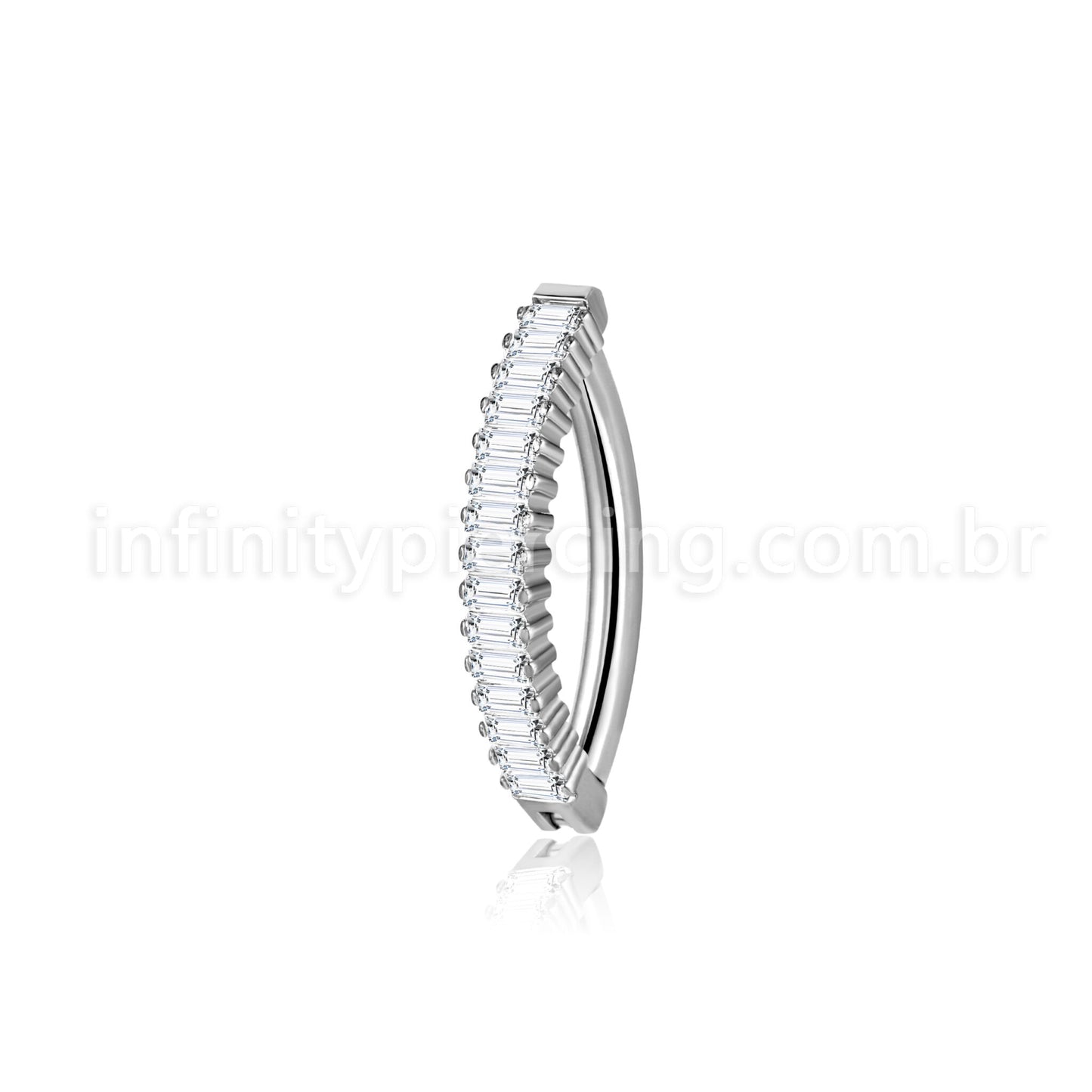 Piercing Argola Para Umbigo  Aço Cirúgico Zircônia Retangular