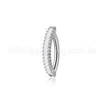 Piercing Argola Para Umbigo  Aço Cirúgico Zircônia Retangular