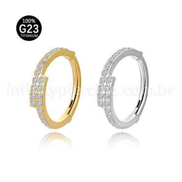 Piercing Argola Titânio Zircônia Cravejada