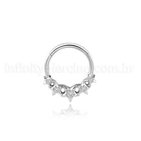 Piercing Argola Titânio Estrelas Com Zircônia