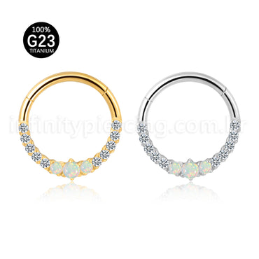 Piercing Argola Titânio Segmento Articulado Zircônia Cravejada Frontal