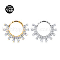 Piercing Argola Titânio Segmento Articulado Zircônia Cravejada