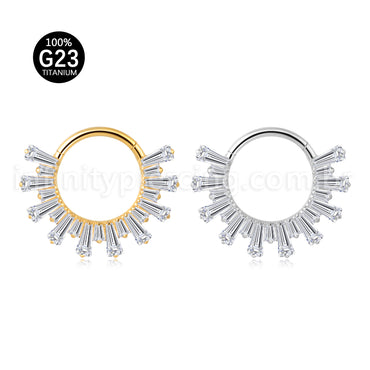 Piercing Argola Titânio Segmento Articulado Zircônia Cravejada