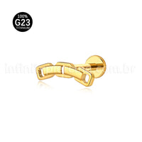 Piercing Labret Titânio Corrente