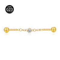 Piercing Transversal Titânio Ponto De Luz Zircônia Cravejada