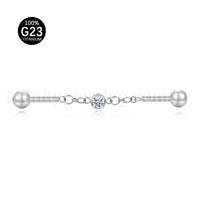 Piercing Transversal Titânio Ponto De Luz Zircônia Cravejada