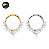 Piercing Argola Titânio Zircônia Cravejada Frontal