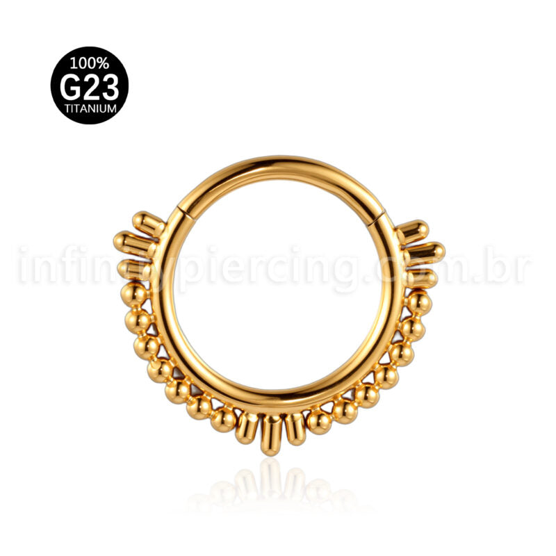 Piercing Argola Titânio Segmento Articulado Bolinhas