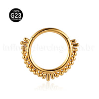 Piercing Argola Titânio Segmento Articulado Bolinhas