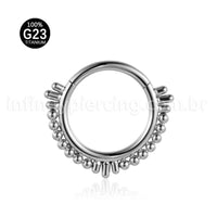 Piercing Argola Titânio Segmento Articulado Bolinhas