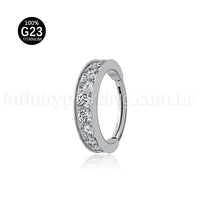 Piercing Argola Titânio 1 Fileira  Zircônia Cravejada