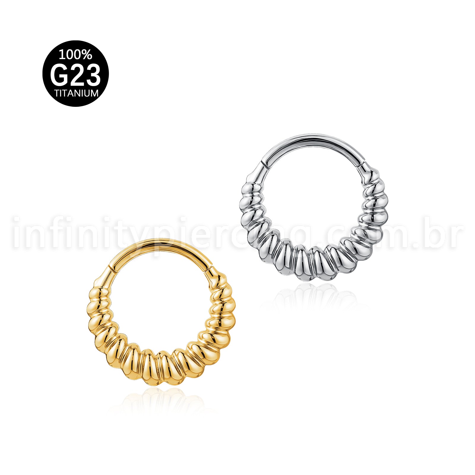 Piercing Argola Titânio Com Detalhe Torcido