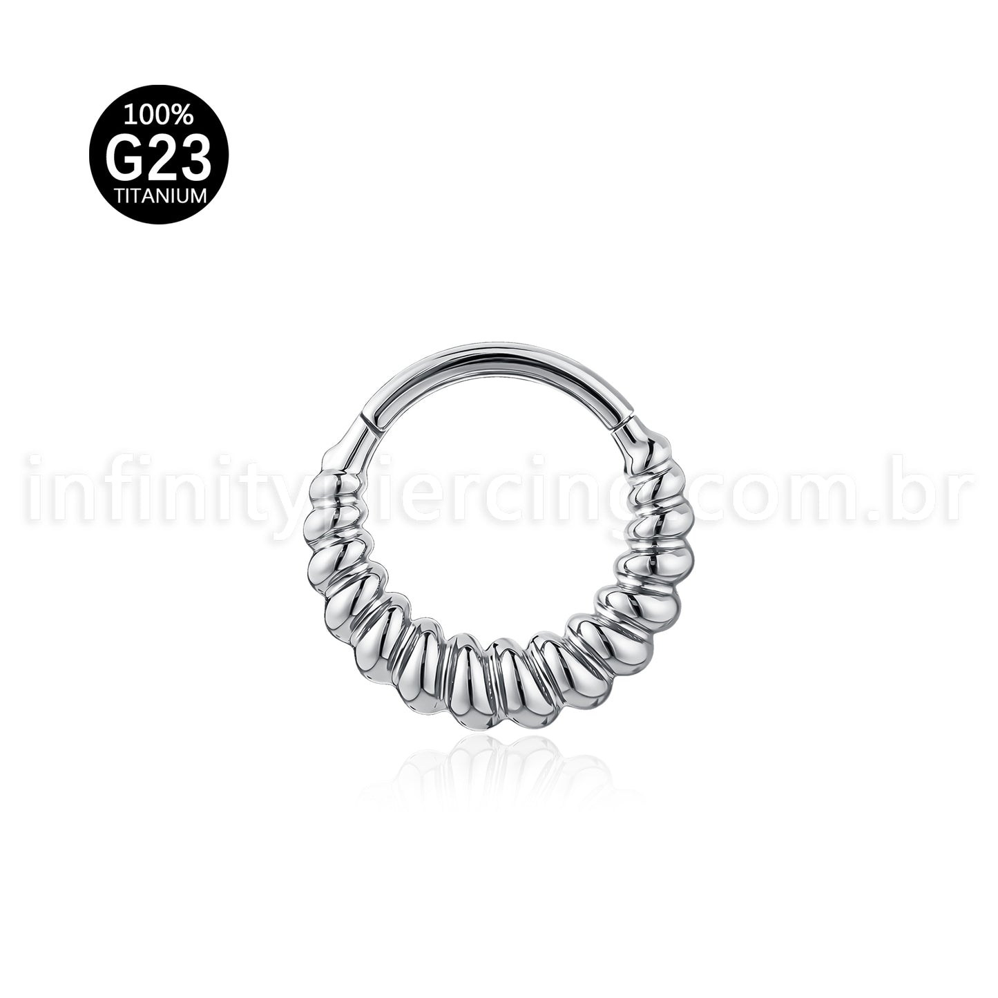 Piercing Argola Titânio Com Detalhe Torcido