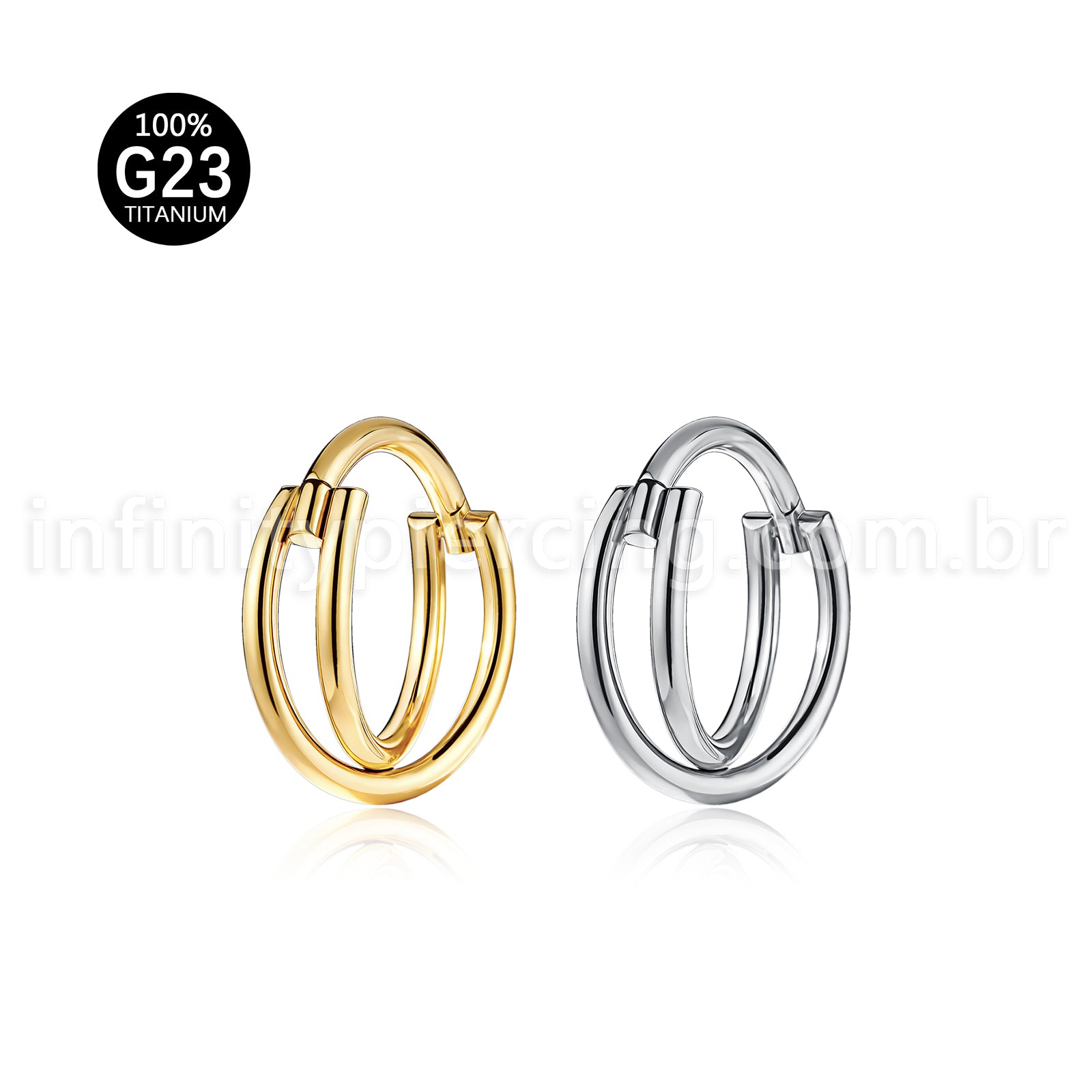 Piercing Argola Titânio Transpassada Lisa