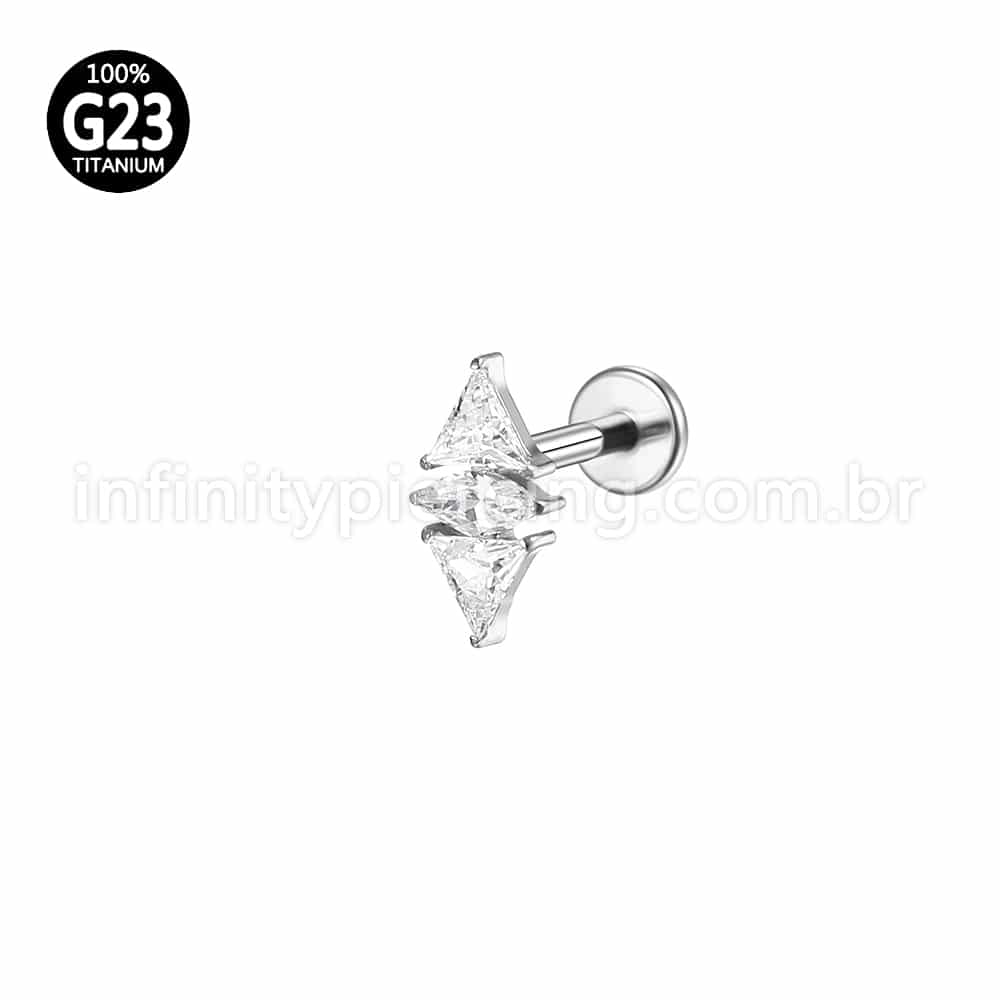 Piercing Labret Titânio Zirconias